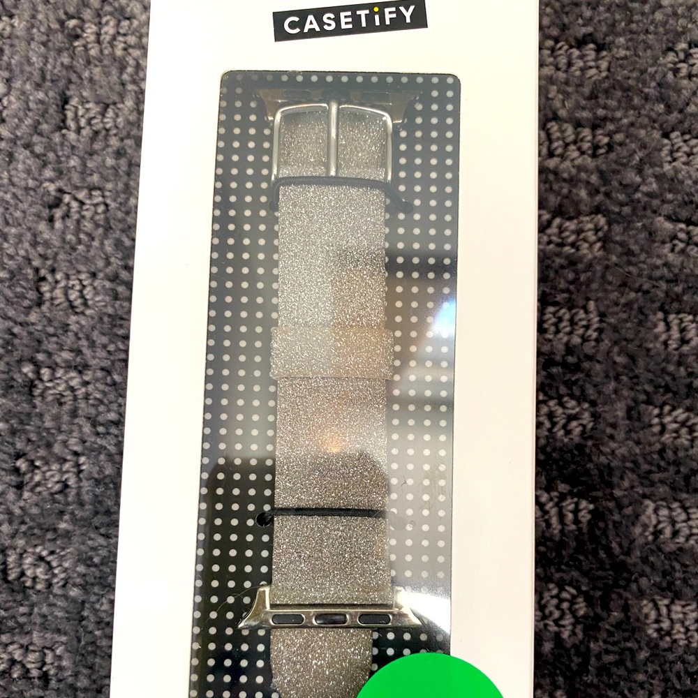 Casetify Silver Glitter Apple Watch Band